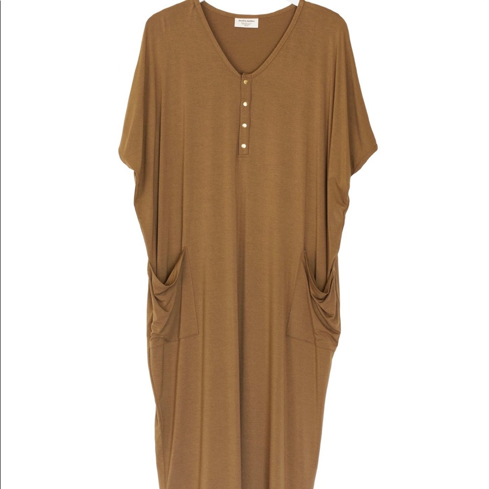 DWELL AND SLUMBER DRESS IN CAMEL